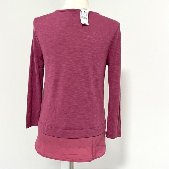 NWT J. Crew Mercantile Slub Knit Long Sleeve Top Blouse Silky Hem XS Rose Mauve - Picture 9 of 10